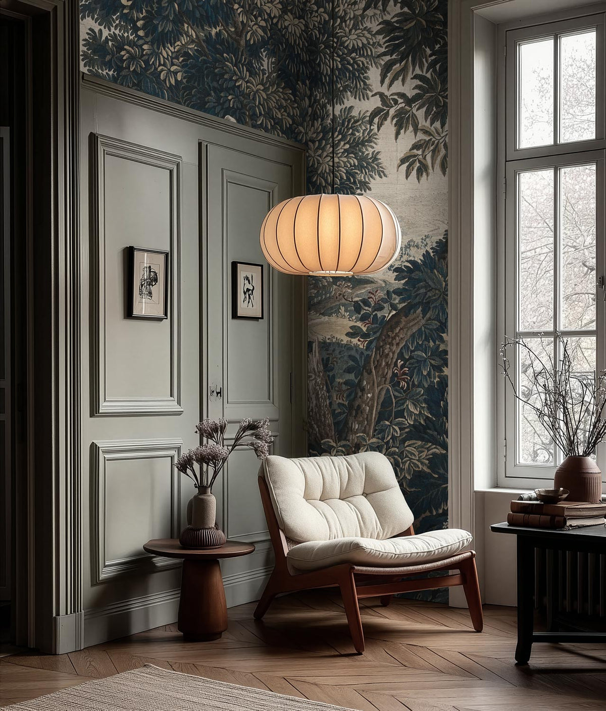 Linnen-look behang van vintage wandkleed, Landscape Tapestries