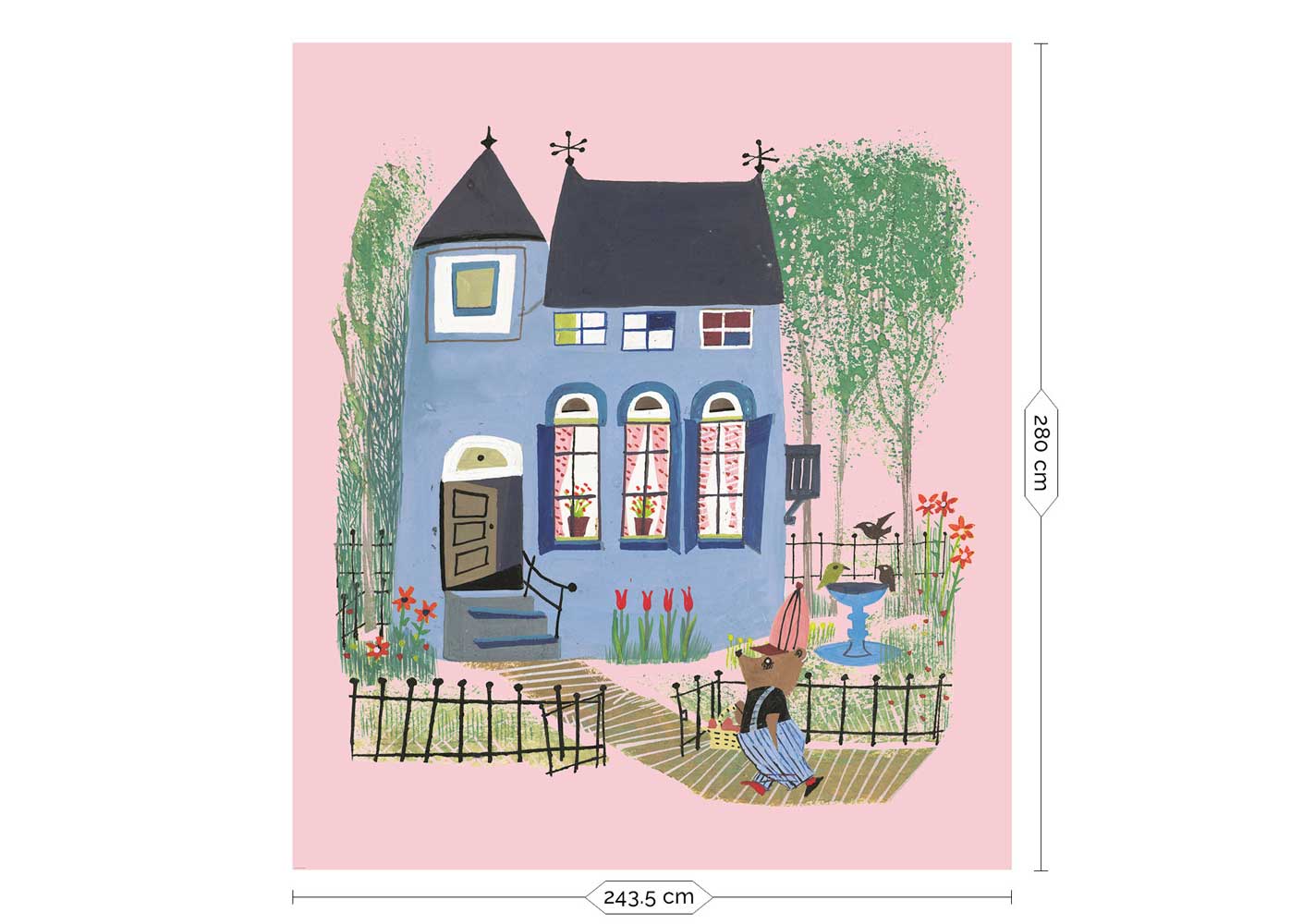 Wall Mural by Fiep Westendorp, Bear with Blue House