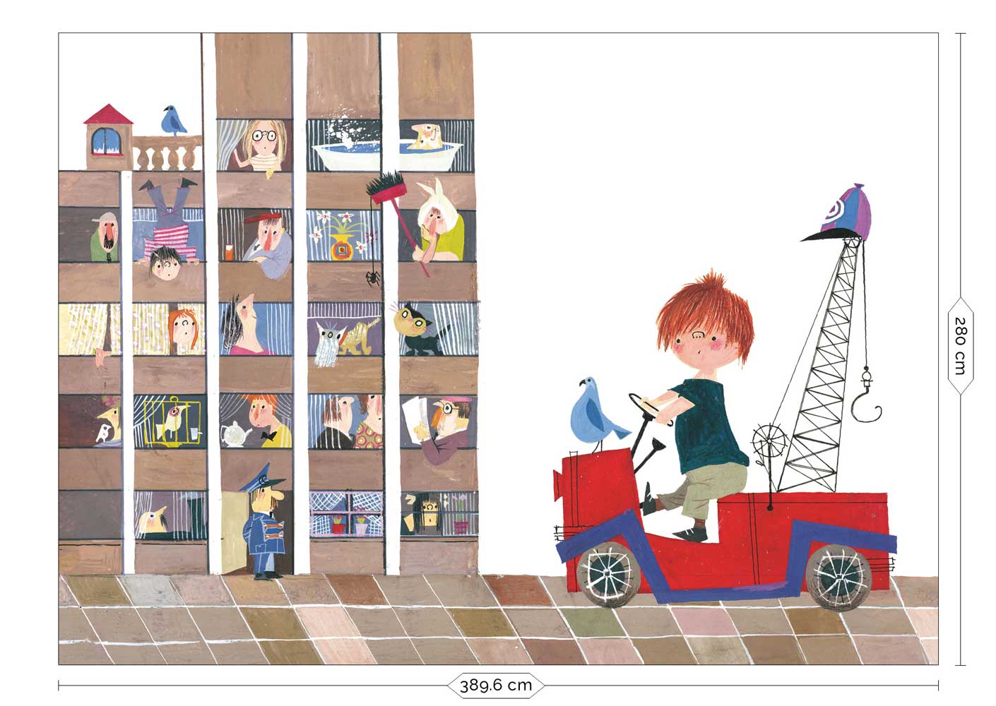 Wall Mural by Fiep Westendorp, Red Tow Truck II