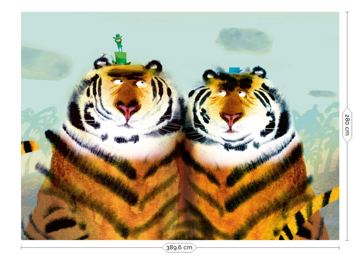 Wall Mural Two Tigers