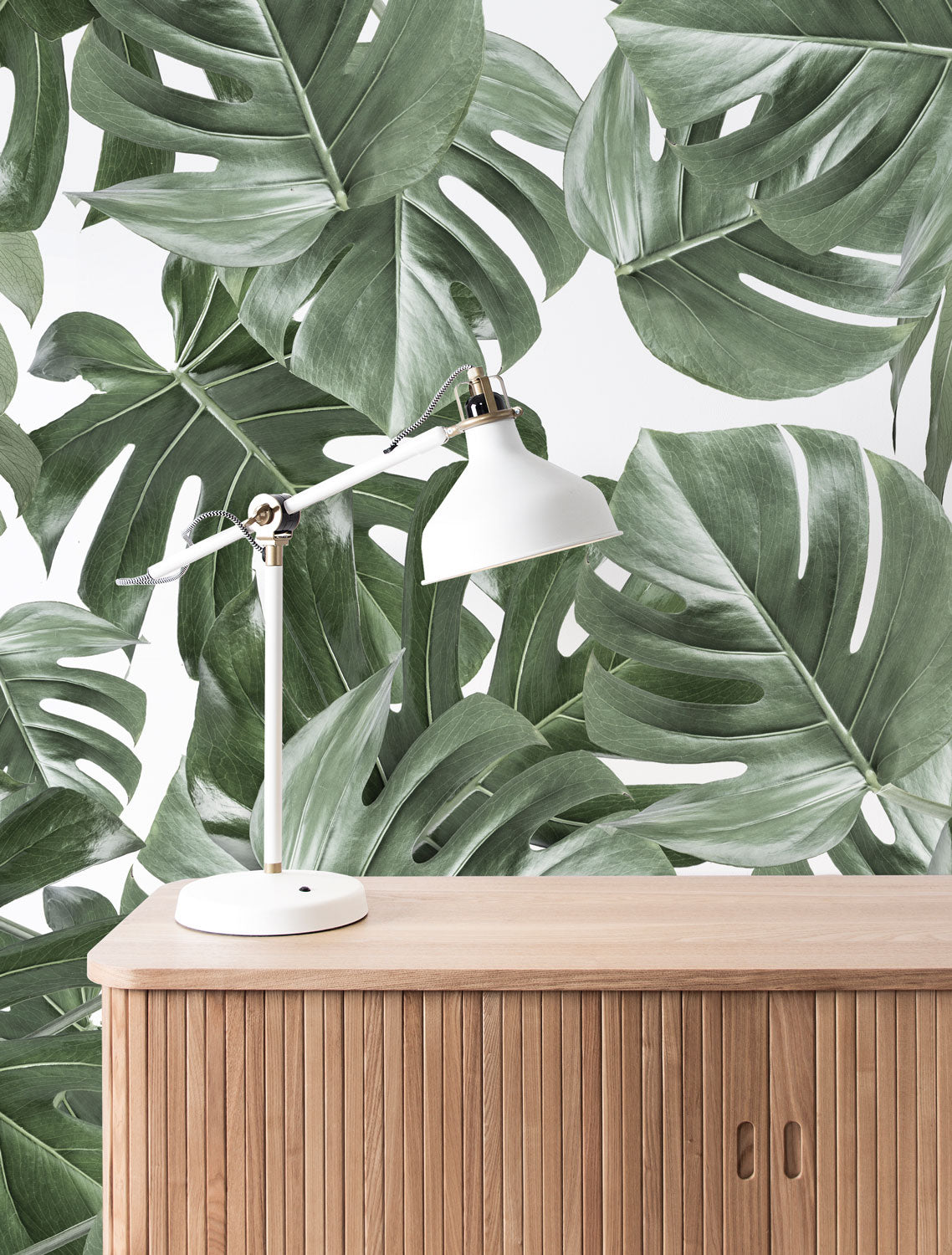 Bladeren behang Monstera, 97.4 x 280 cm, WP-584, Interieur