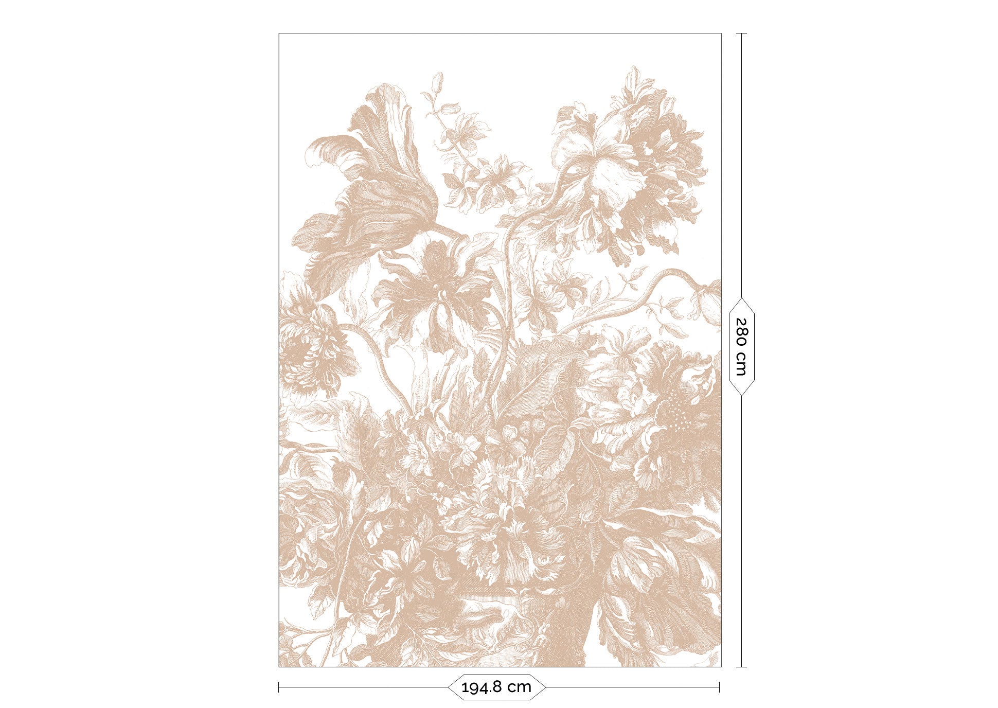 Engraved Flowers, Bloemen behang door Frans Uyterlinde, Nude, FU-042, Packshot