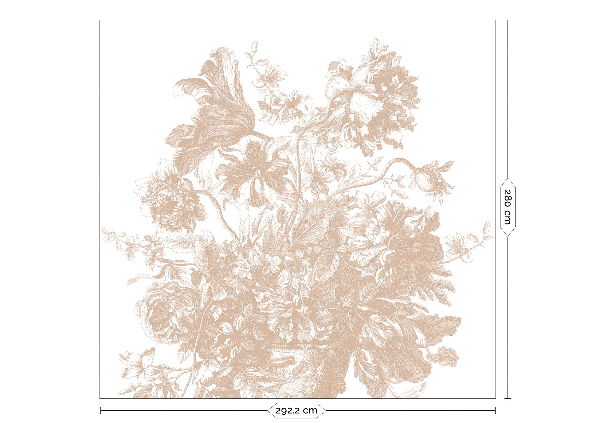 Engraved Flowers, Bloemen behang door Frans Uyterlinde, Nude, FU-043, Packshot