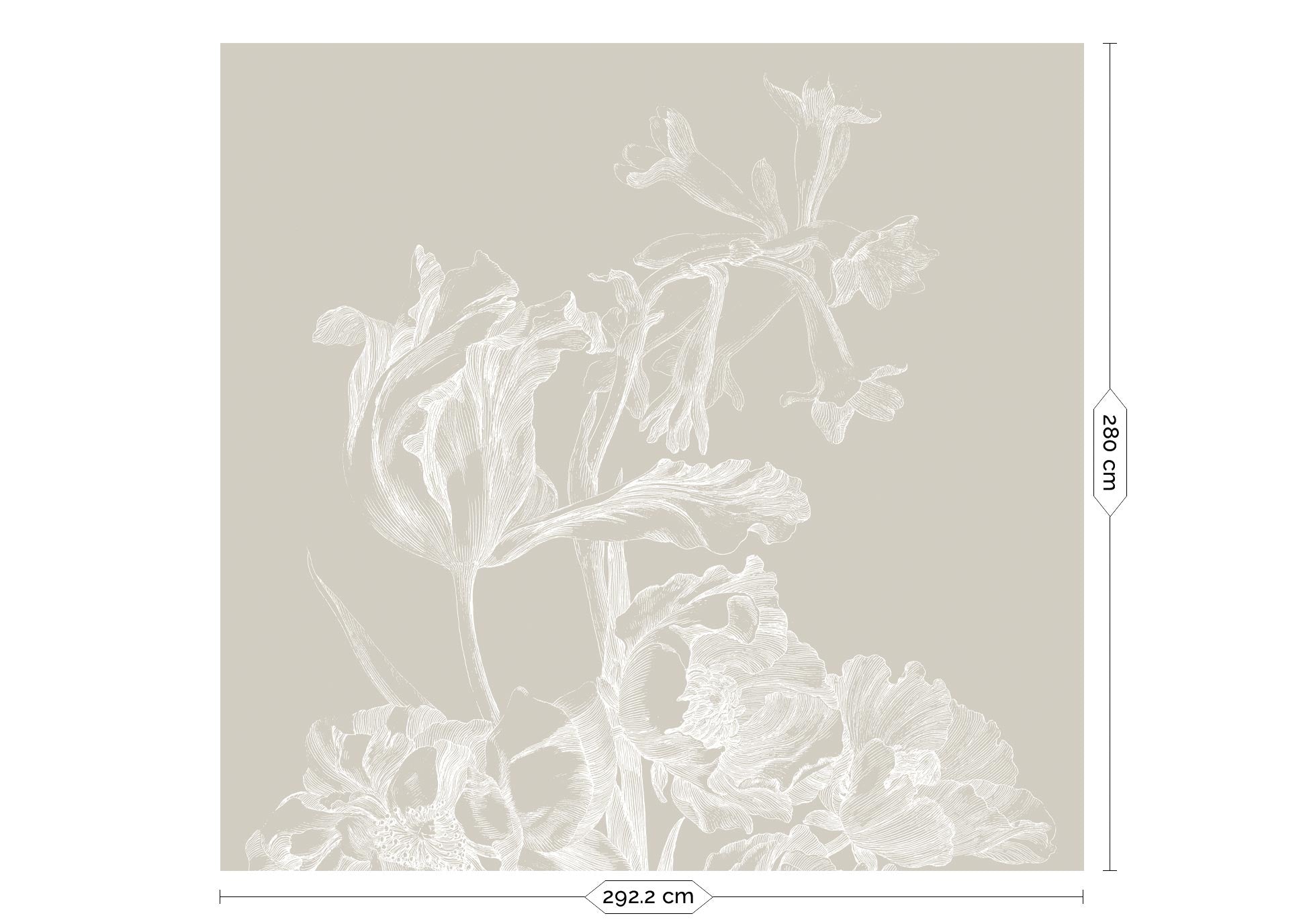 Bloemen behang, Engraved Flowers, WP-746, 6 baans