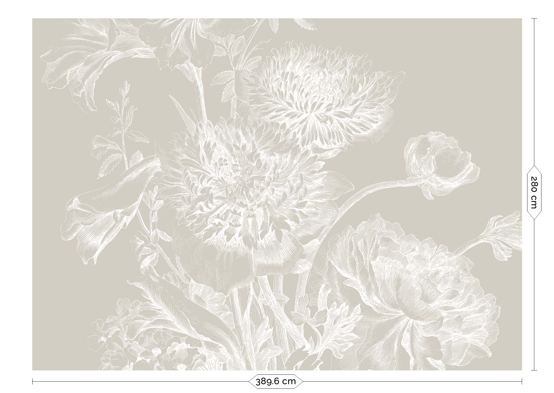 Bloemen behang, Engraved Flowers, WP-758, 8 baans