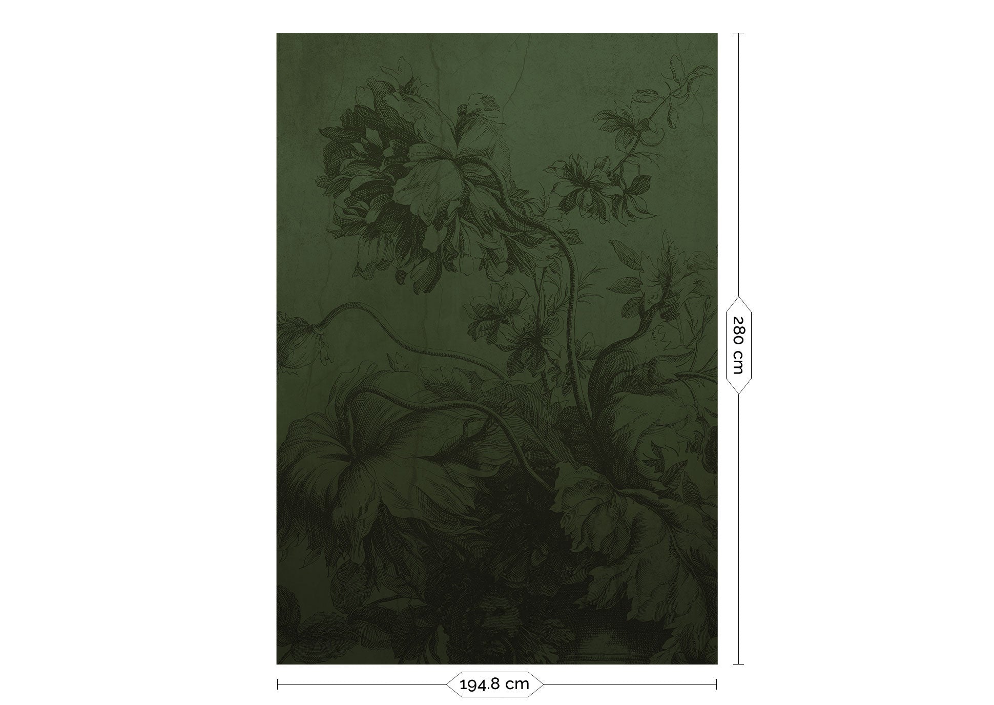 Bloemen behang Gradient Flowers, Groen, FU-033, Packshot