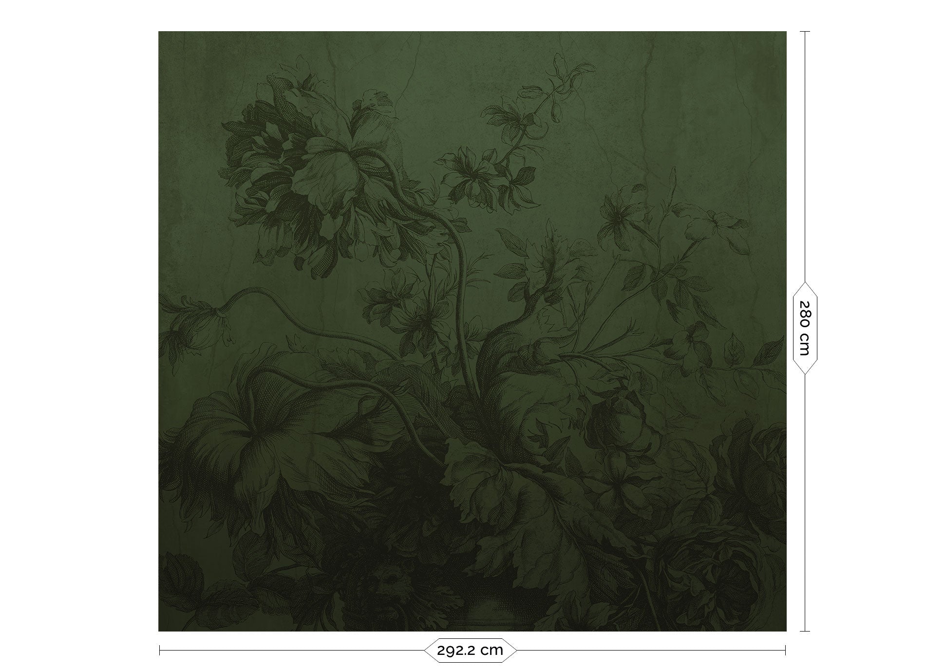 Bloemen behang Gradient Flowers, Groen, FU-034, Packshot