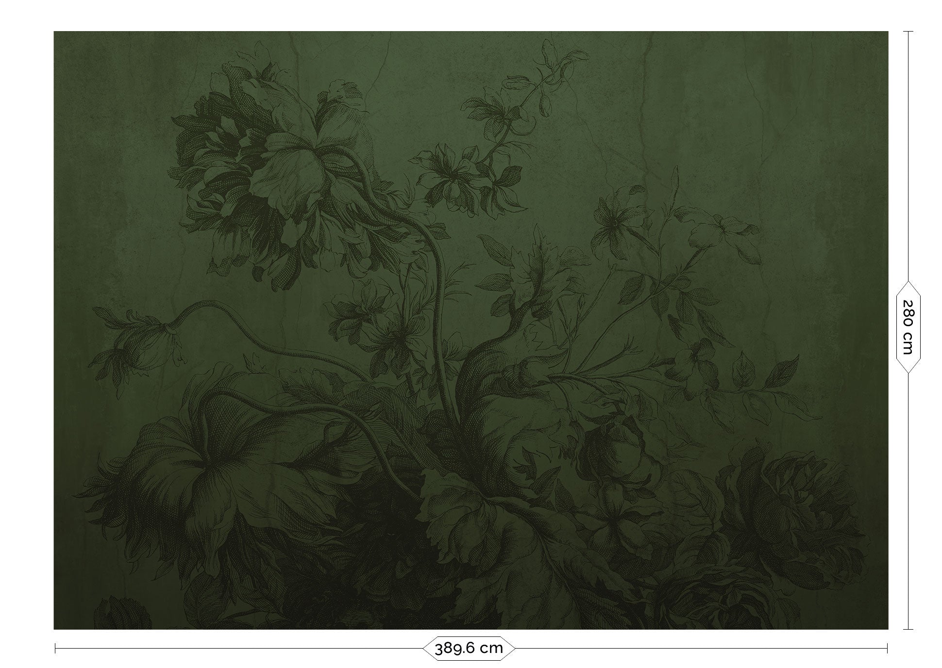 Bloemen behang Gradient Flowers, Groen, FU-035, Packshot