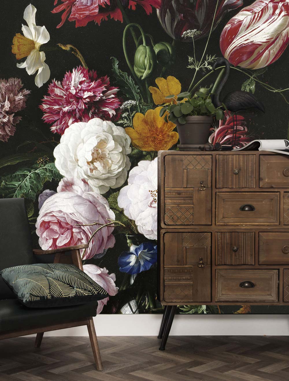 Bloemen behang Golden Age Flowers, WP-221, Interieur 3