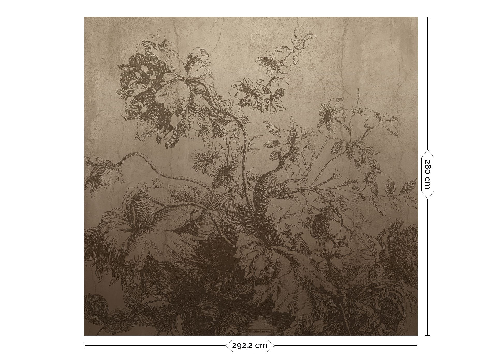 Gradient Flowers, Bloemen behang door Frans Uyterlinde, Beige, FU-028, Packshot