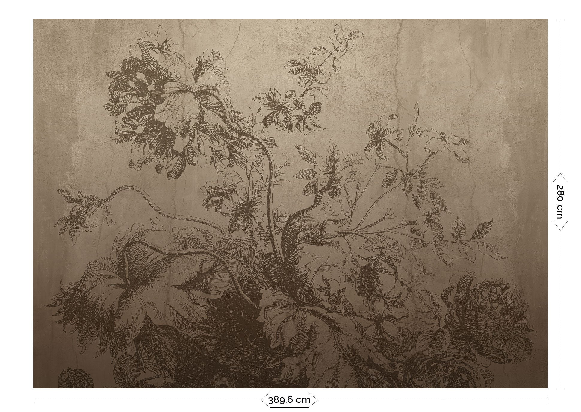 Gradient Flowers, Bloemen behang door Frans Uyterlinde, Beige, FU-029, Packshot