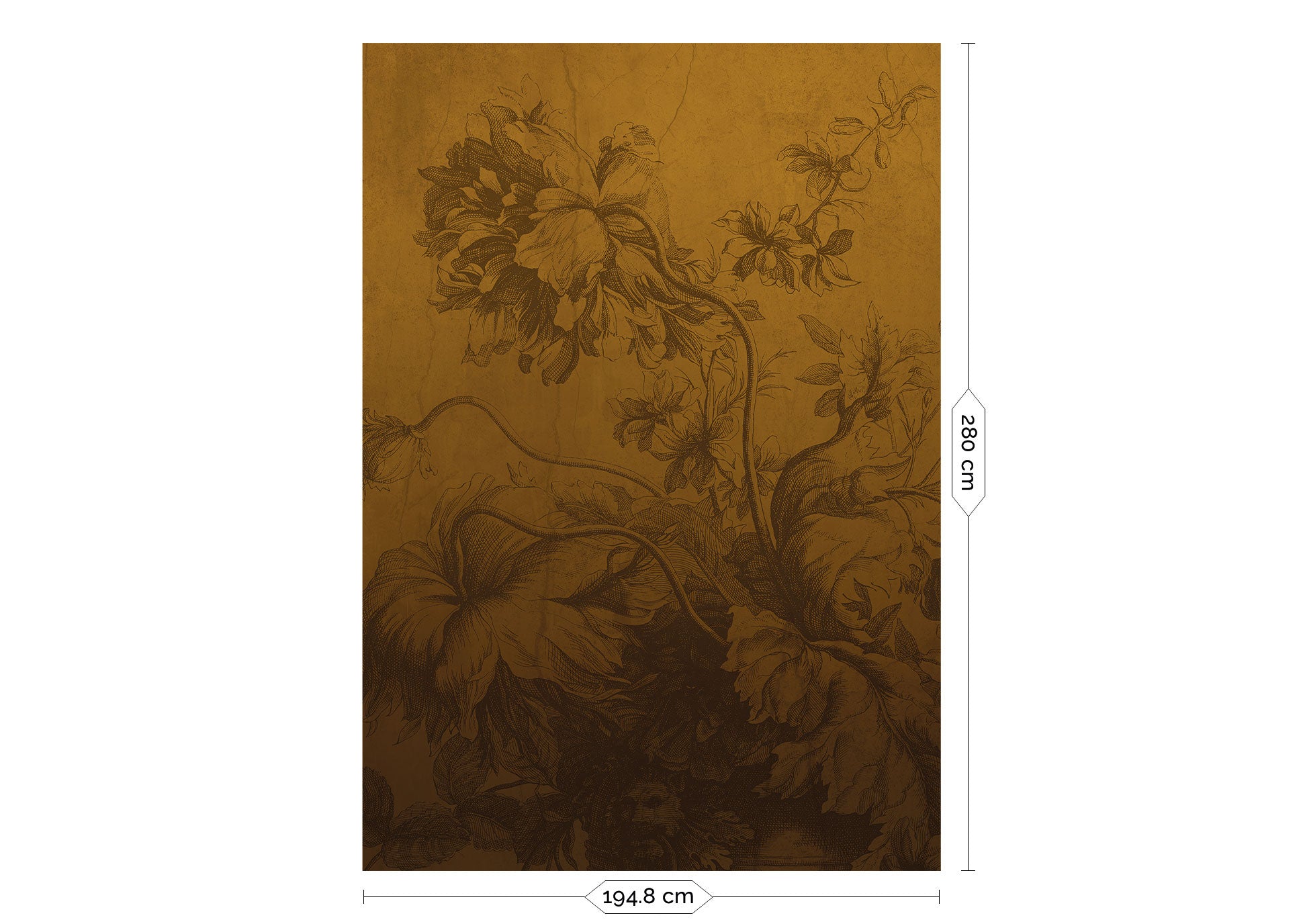Gradient Flowers, Bloemen behang door Frans Uyterlinde, Oker, FU-036, Packshot
