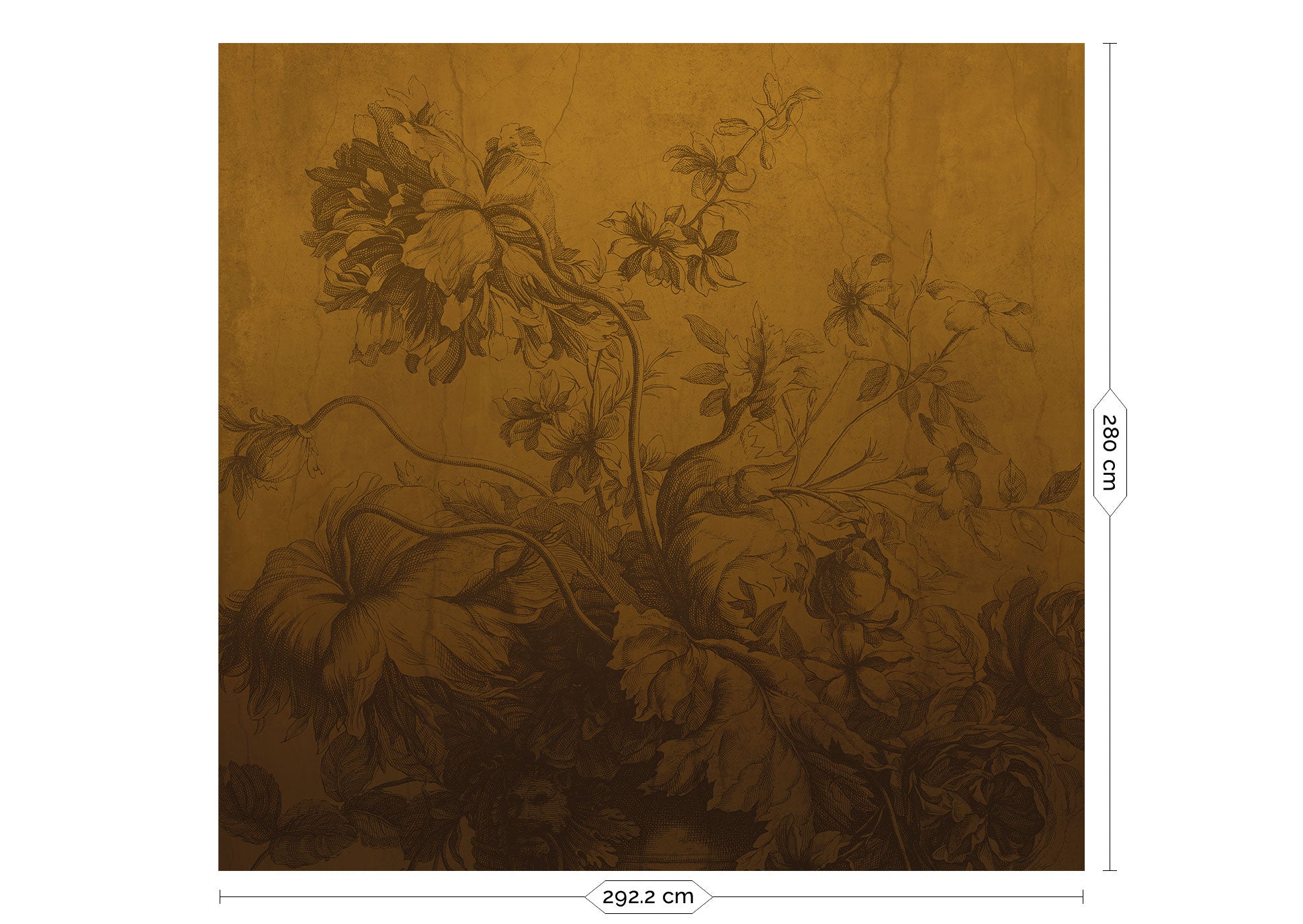 Gradient Flowers, Bloemen behang door Frans Uyterlinde, Oker, FU-037, Packshot