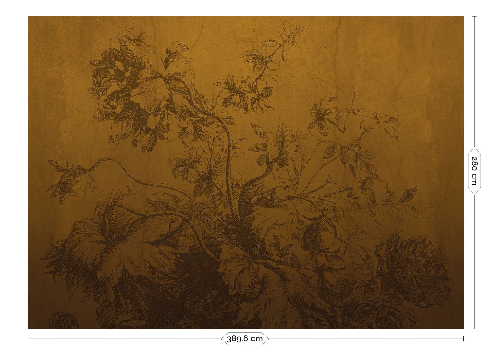 Gradient Flowers, Bloemen behang door Frans Uyterlinde, Oker, FU-038, Packshot