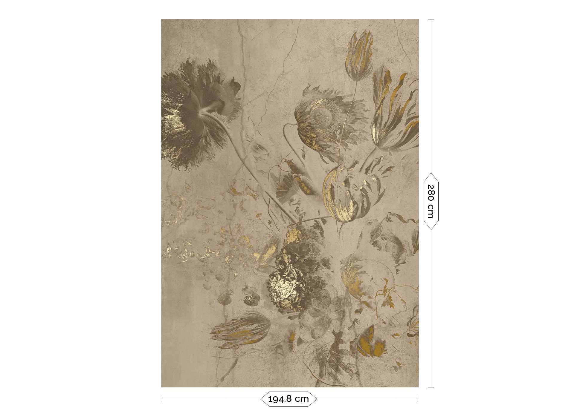 Goud bloemen behang Fresco Flowers door Frans Uyterlinde, FU-051, Packshot