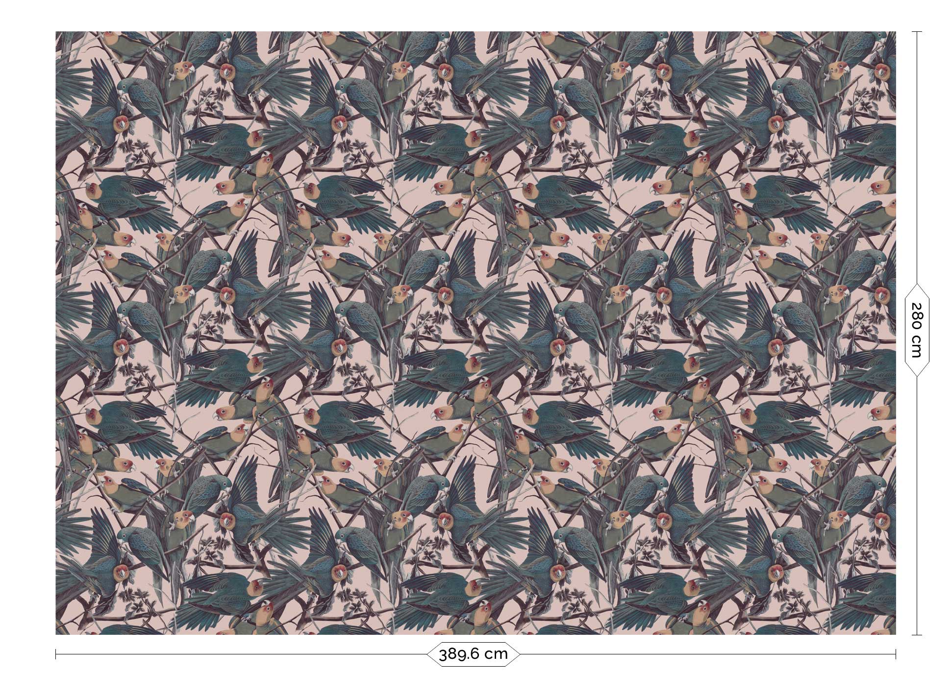 Papel pintado botánico Parrots