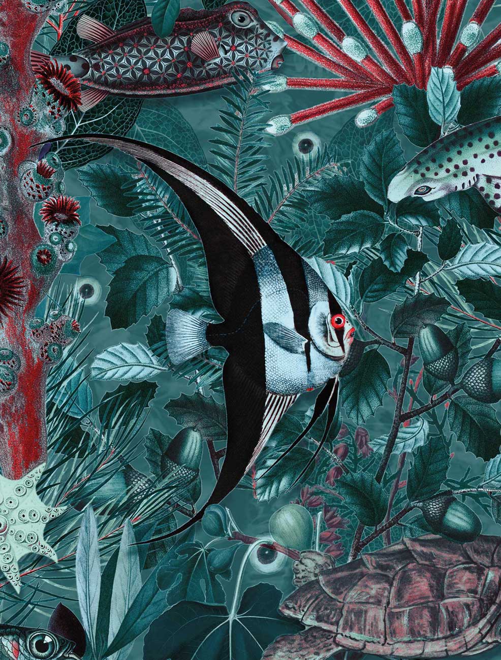 Botanisch vissen behang Underwater Jungle, WP-686, Close