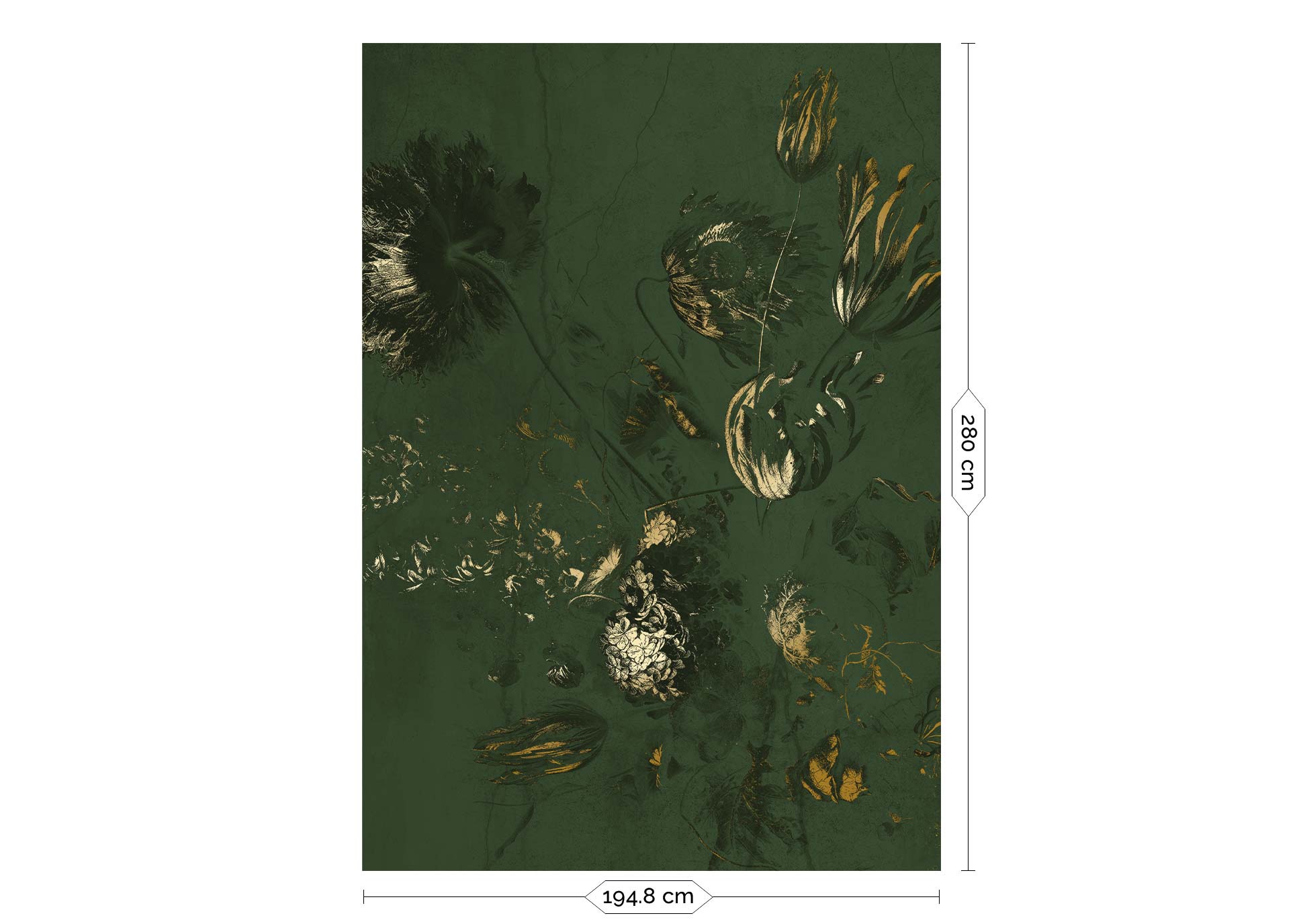 Goud bloemen behang Fresco Flowers door Frans Uyterlinde, FU-057, Packshot