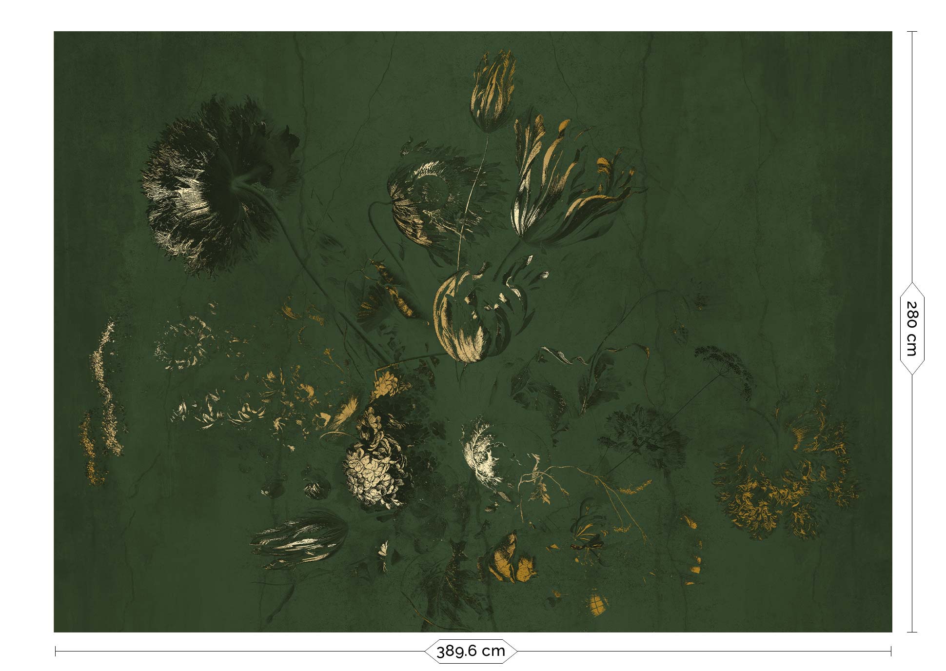 Goud bloemen behang Fresco Flowers door Frans Uyterlinde, FU-059, Packshot