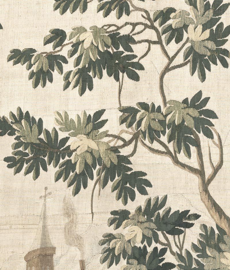 Landscape Tapestries, behang van vintage wandkleed, WP-782, Close