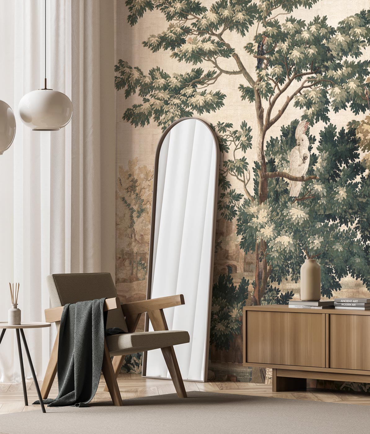 Landscape Tapestries, behang van vintage wandkleed, WP-782, Interieur
