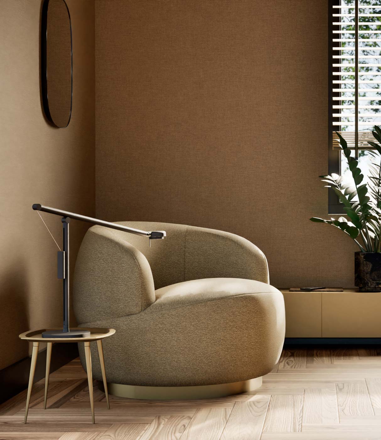 Behang linnen look Natural Chique, Atlanta, 53 x 1000 cm, Interieur