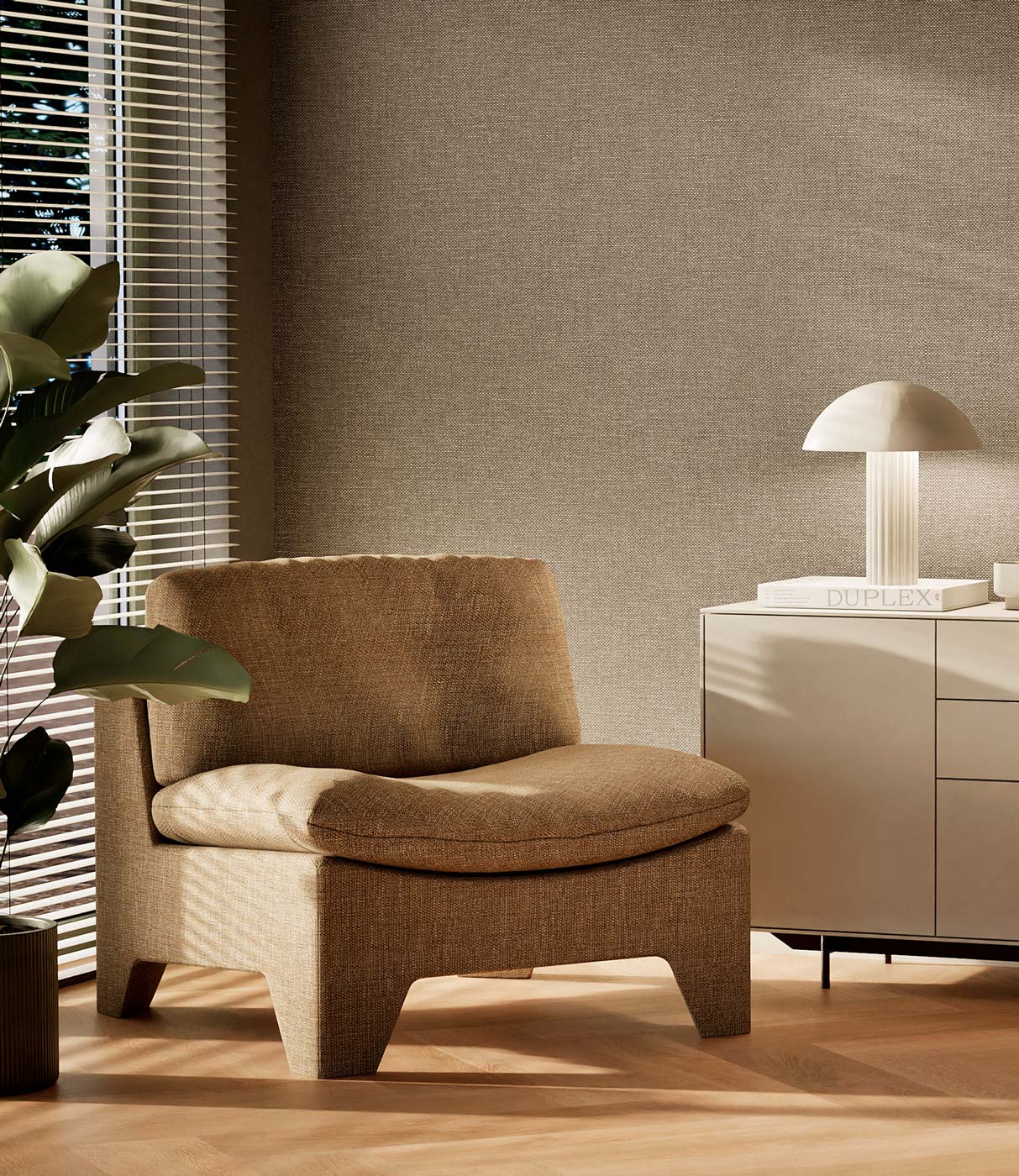 Behang linnen look Natural Chique, New Jersey, 53 x 1000 cm, Interieur