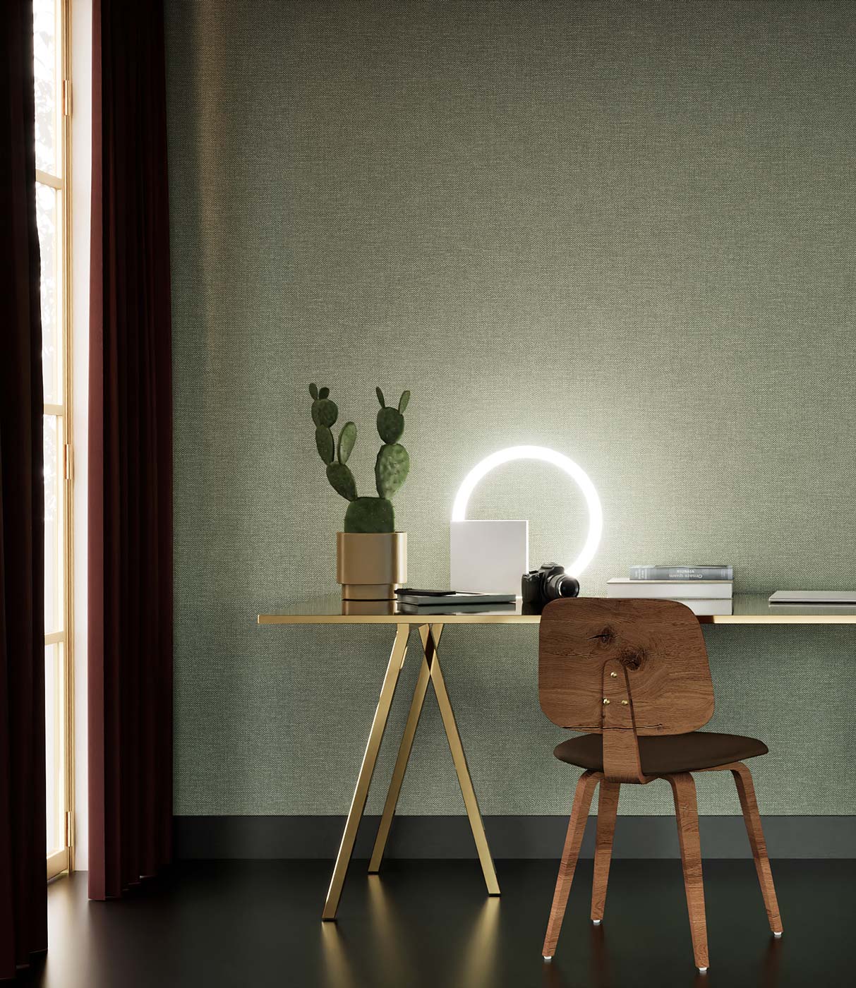 Behang linnen look Natural Chique, Queens, 53 x 1000 cm, Interieur