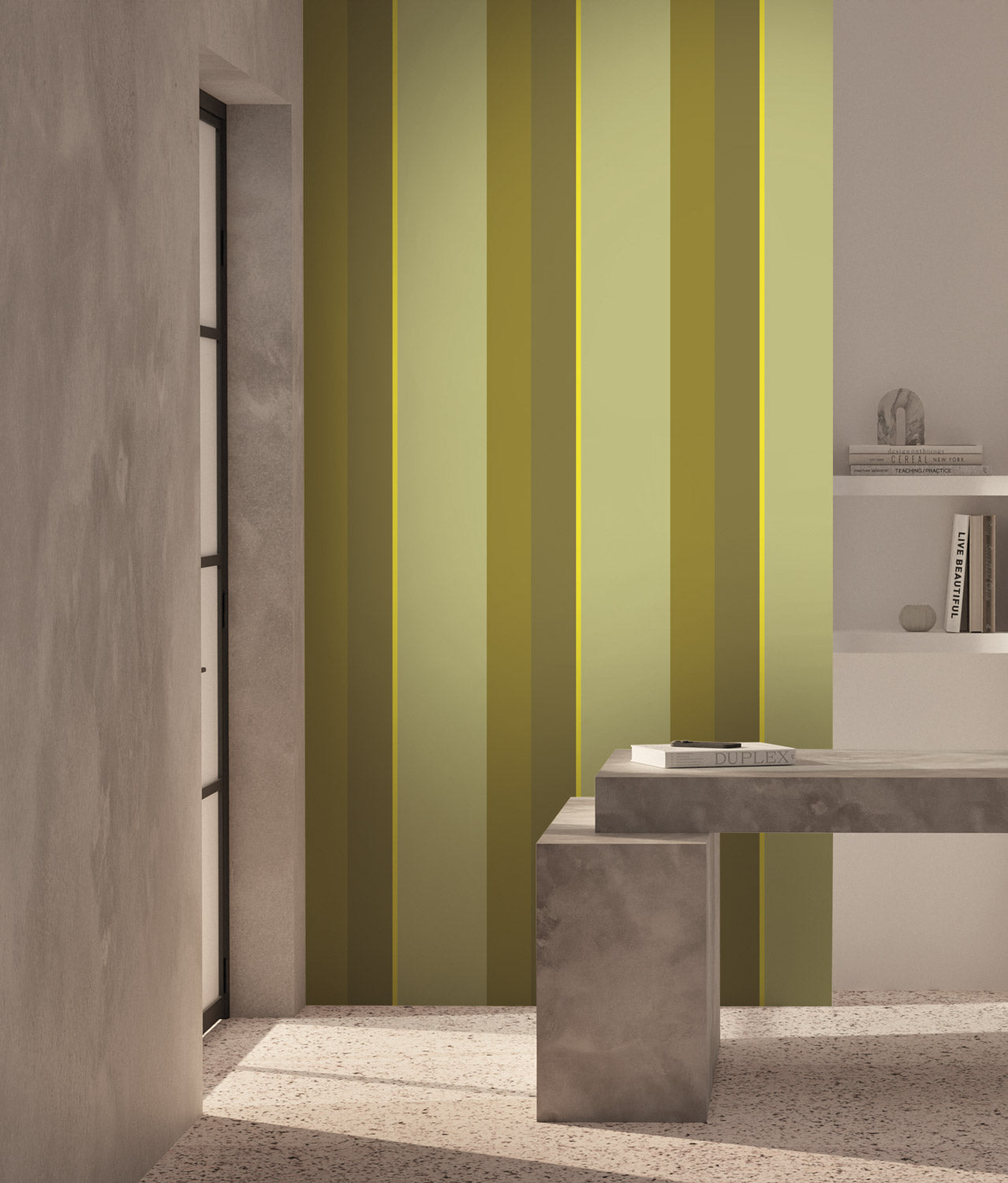 Strepen behang Bold Stripes door Frans Uyterlinde, FU-008, Interieur