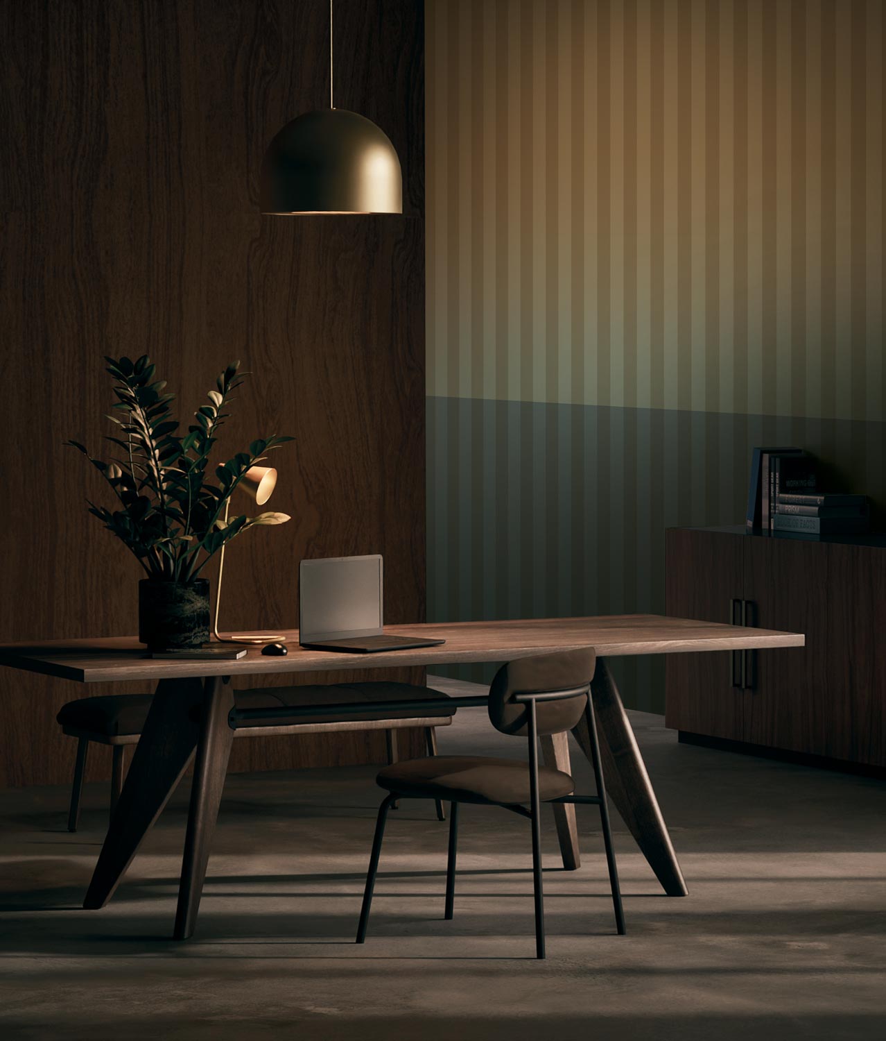 Gradient Stripes, Strepen behang door Frans Uyterlinde, 97,4 x 280 cm, FU-017, Interieur 2