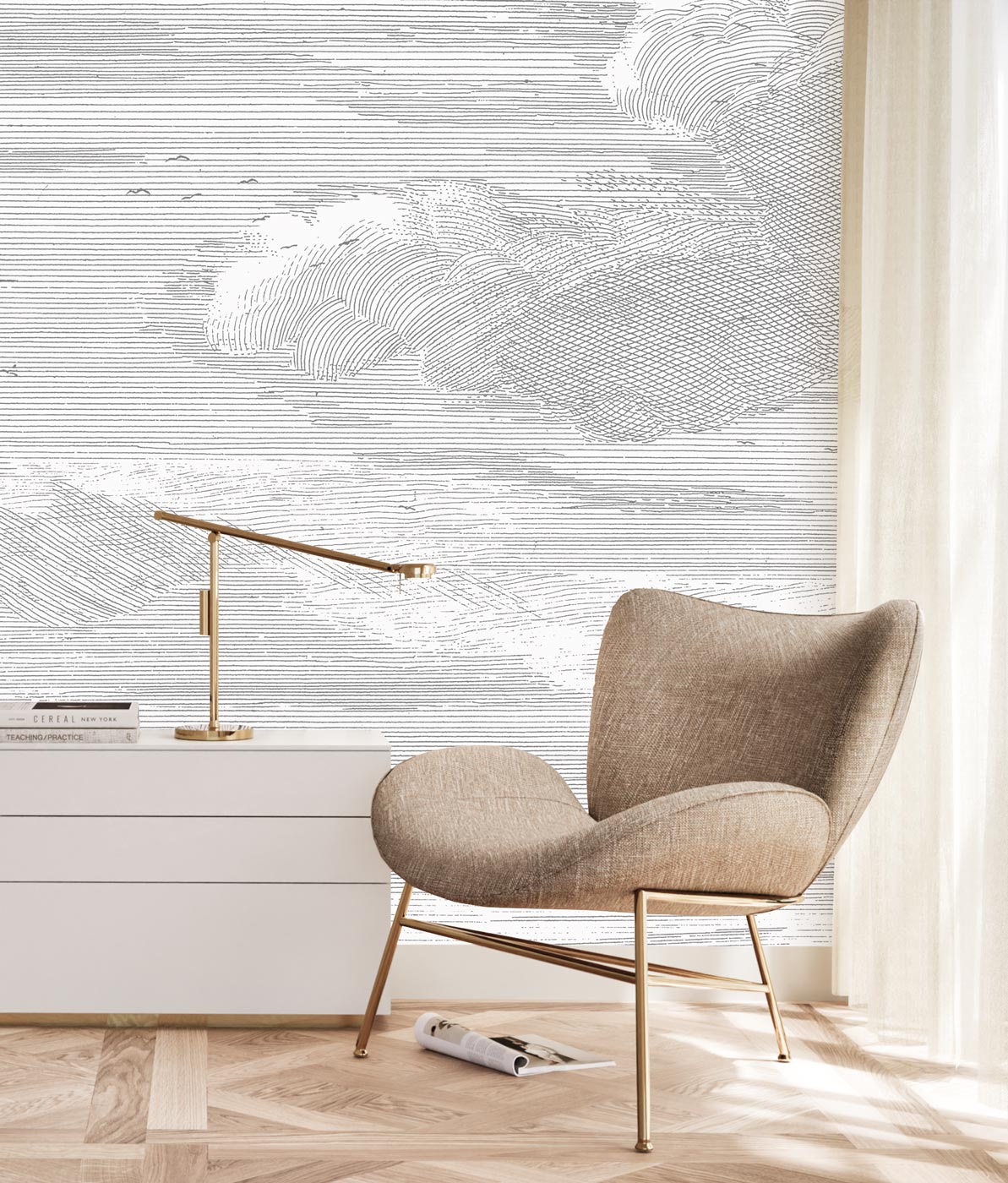 Wolken behang Engraved Clouds, WP-620, Interieur